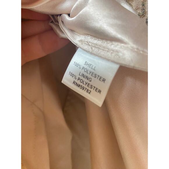 NWT ADRIANNA PAPELL DRESS GOWN TAUPE PINK SEQUIN BEADED WEDDING FORMAL EVENING - Picture 5 of 15